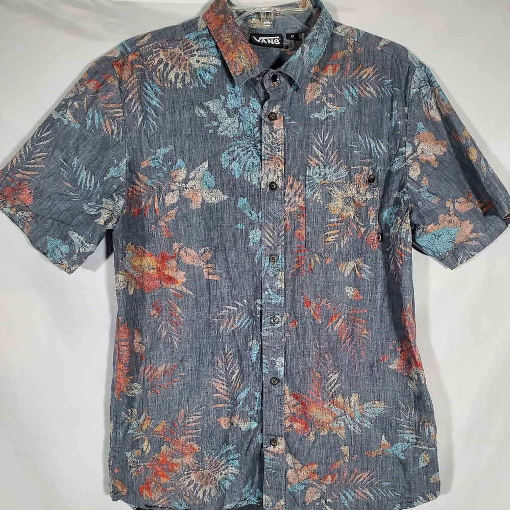 VANS OFF THE WALL NATURALLY FADED HAWAIIAN BUTTON UP FLORAL SKATEBOARDING